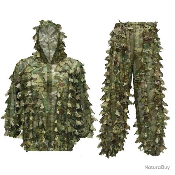 Costume Ghillie Camouflage 3D L�ger - Airsoft, Sniper, Chasse, Tir et For�t