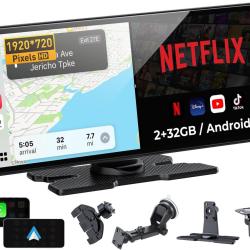 &Eacute;cran CarPlay Portable 11,5" HD -Streaming Netflix/Youtube, CarPlay sans Fil & Android Auto, Bluetoo