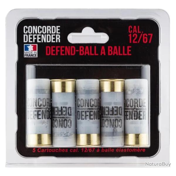 5 cartouches Defend-Ball cal. 12/67 � balle Elastomere Bior Cal. 12