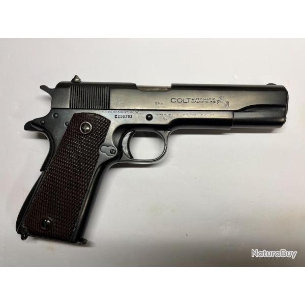 RARISSIME COLT 1911 A1 CALIBRE 45 ACP SHANGHAI MUNICIPAL POLICE EXCELLENT ETAT