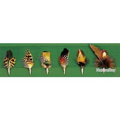 Cône avec plume pour chapeau, lot de 6 pièces