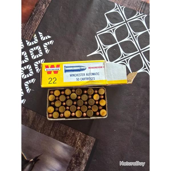 Boite de 50 munition winchester 22 automatique pour carabine 22 model 1903