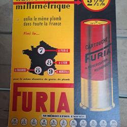 Belle  publicit&eacute; ancienne en carton   pour les cartouches  FURIA