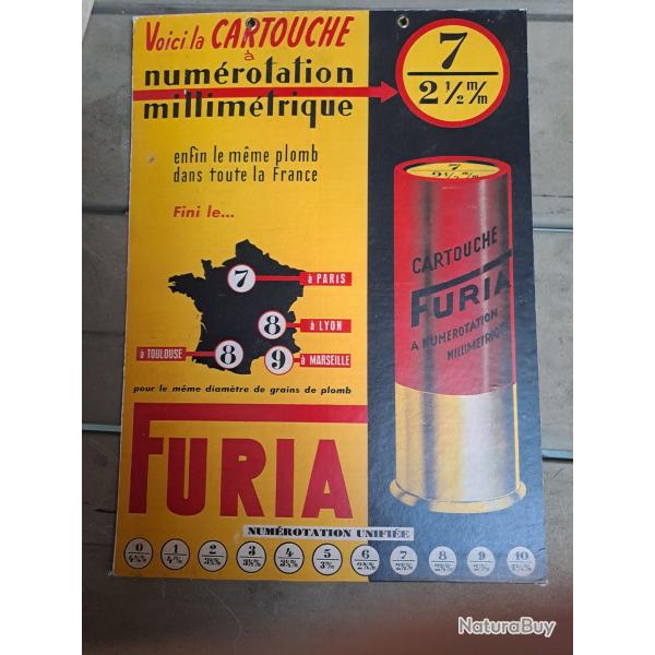 Belle  publicit� ancienne en carton   pour les cartouches  FURIA
