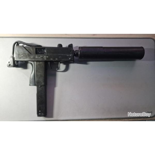 R�plique Denix Pistolet Mitrailleur INGRAM MAC-11 (USA 1972) + silencieux + chargeur MAC11 type UZI