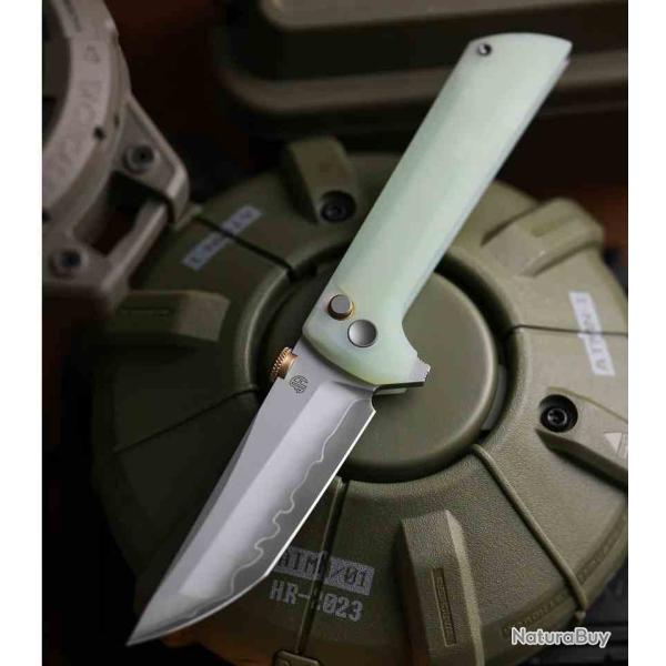 Couteau North Mountain Blade Chop 2 Lame Acier SLD-Magic San Mai Tanto Manche Jade Clip NMB2406JD