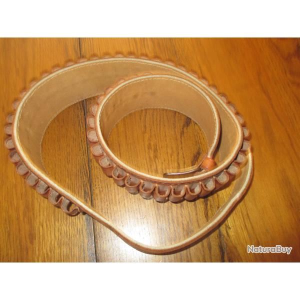 CARTOUCHIERE EN CUIR TRES EPAIS  CALIBRE 410