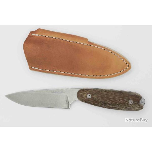 Couteau Bradford Knives Guardian 3.5XL Lame Acier AEB-L Manche Micarta Etui Cuir USA BRAD35XL104A