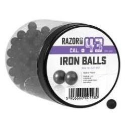Balles caoutchouc m&eacute;tal Razor Gun Iron Balls .43 (x200)