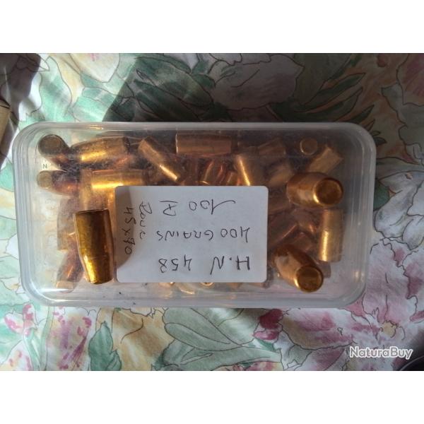 100 ogives 458 H&N cuivr�e 400 grains