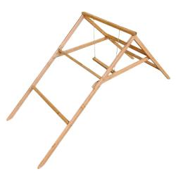 Perchoir poules en bois 2 &eacute;chelles avec balan&ccedil;oire