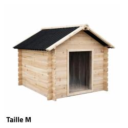Niche en bois d'&eacute;pic&eacute;a chalet madrier - Taille M - Toit PVC