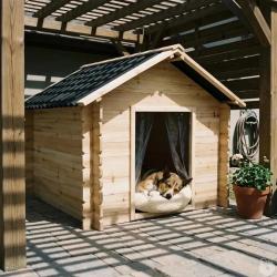 Niche en bois d'&eacute;pic&eacute;a chalet madrier - Taille M - Toit PVC