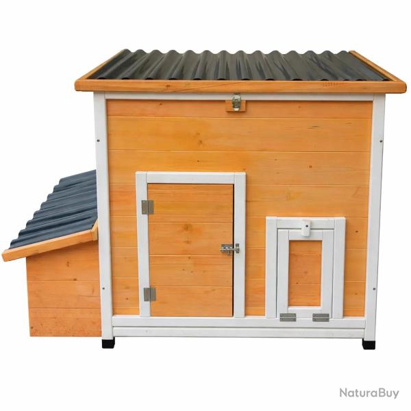 Poulailler Hefa+ en pin trait� avec toit plastique - 6 poules