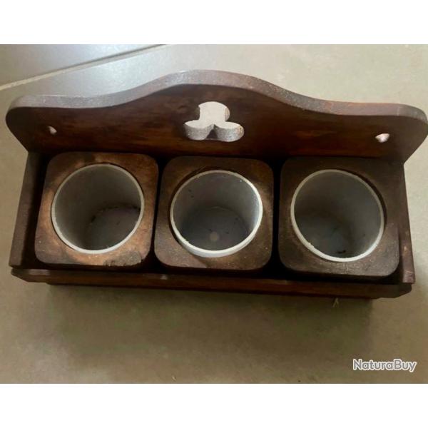 Pr�sentoir � suspendre pour 3 pots  en bois