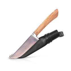 Petit Couteau Ouzbek Pchak - Fait Main - Acier Carbone - Manche &Eacute;rable Beige - 24 cm