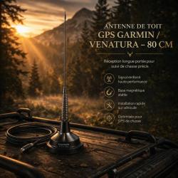 Antenne de toit pour Garmin VENATURA 80CM avec socle