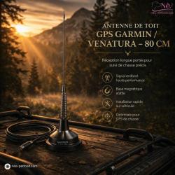 Antenne de toit pour Garmin VENATURA 80CM avec socle
