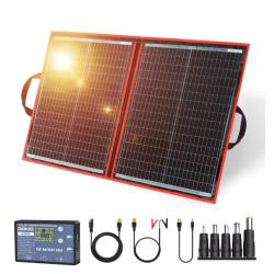 Solaire portable et pliable, 18V, 100W, avec contr&ocirc;leur 12V pour charger la batterie