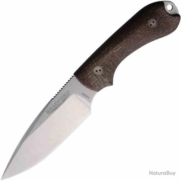Couteau Bradford Knives Guardian 3 Lame Acier N690 Manche Natural Micarta Etui Cuir USA BRAD3FE132