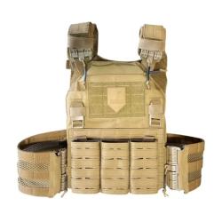 Gilet porte-plaques tactique Cordura 500D laser cut (coyote)