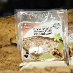 Pr&eacute;paration crumble pomme poire chataigne