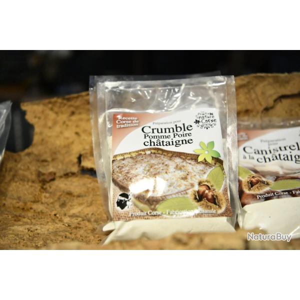 Pr�paration crumble pomme poire chataigne