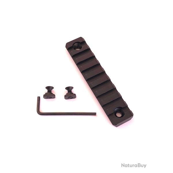 Rail picatinny: M-LOK 9 emplacements, aluminium