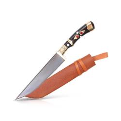 Couteau Ouzbek Pchak Artisanal - Fait Main - Acier Carbone - Manche en Mati&egrave;re Synth&eacute;tique