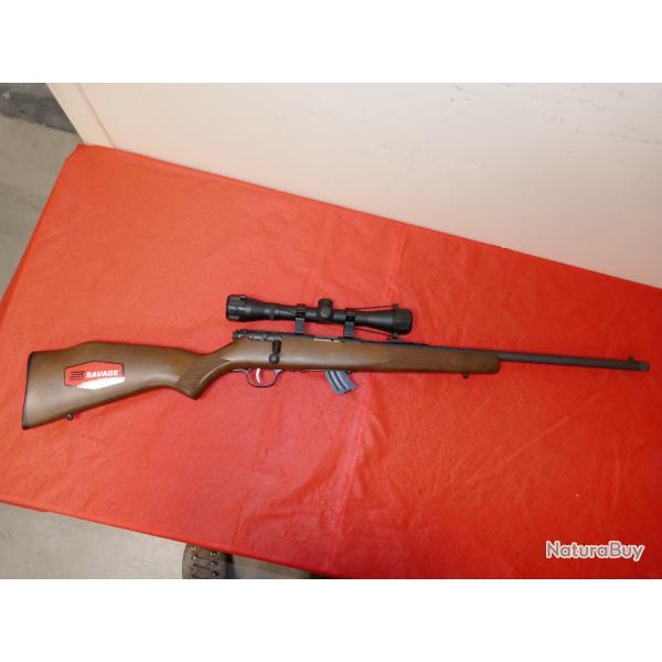 Carabine SAVAGE STEVENS 300 bois en 22Lr avec lunette NORCONIA 4X32