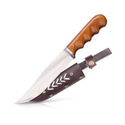 Couteau Ouzbek Pchak - Manche en Bois d'&Eacute;rable - fair Main - Acier Inoxydable - &Eacute;tui en Cuir