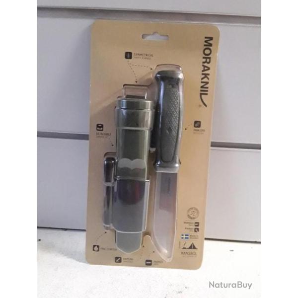 Poignard Morakniv vert + kit de survie