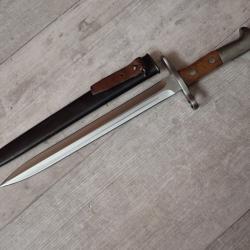 Sans matricule. Baionnette Suisse pour fusil Rubin Schmidt Mdle K11 ou K31. Mdle 1918.