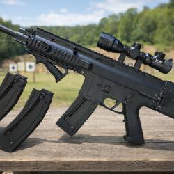 ISSC MK22 .22 LR - Tr&egrave;s peu tir&eacute;e (100 coups) - Lunette 2-6x32 - 3 chargeurs 22 coups - Housse