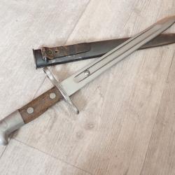481918 Baionnette Suisse pour fusil Schmidt Rubin 1889 modifi&eacute; 1899 : RIVET SUR LA LAME
