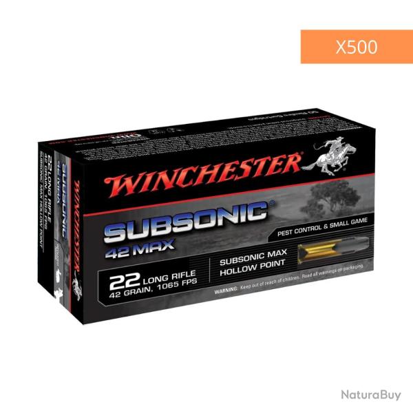 BOITE DE .22LR SUBSONIC 42GR HP X500 - WINCHESTER