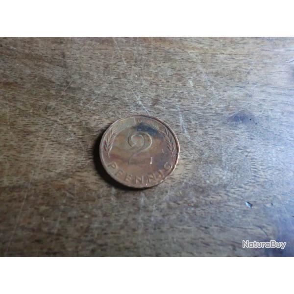 monnaie deutschland 2 pfennig  1977