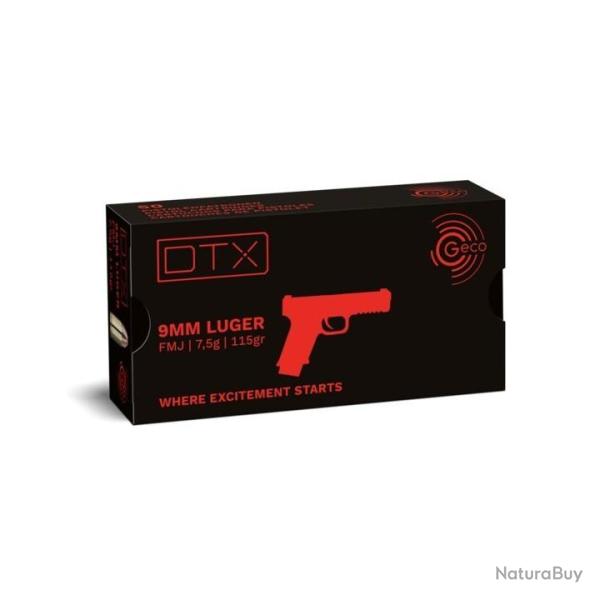 Cartouches GECO DTX - FMJ -Cal: 9mm luger - 115grs - Boite de 50