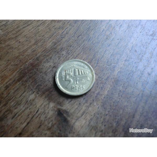 monnaie 5 pesetas  asturias   /  1995