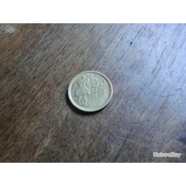monnaie 5 pesetas la rioja 1996