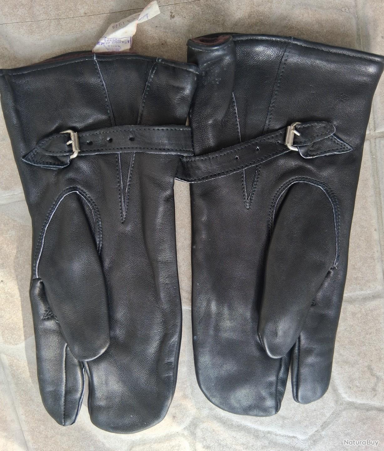 Moufles De Tir URSS 1963 - Cuir 3 Doigts - Taille M - Neuf Stock