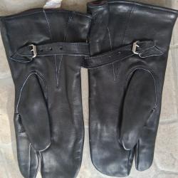 MOUFLES DU TIREUR D'&Eacute;LITE SOVI&Eacute;TIQUE GANTS 3 DOIGTS CUIR NOIR 1973 URSS CCCP