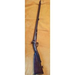 Rare Fusil de chasse &agrave; percussion Beghin &agrave; Lille - Crosse sculpt&eacute;e Lion - XIXe