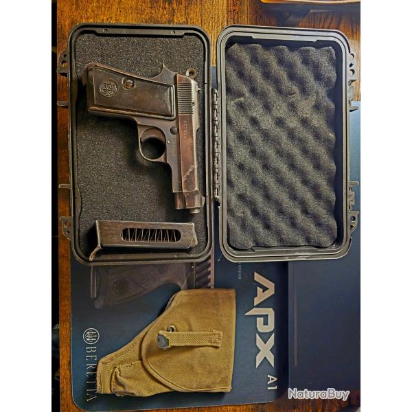Beretta M35 1944 mono-matricule WW2 avec holster d'origine et bo�te rigide de transport.