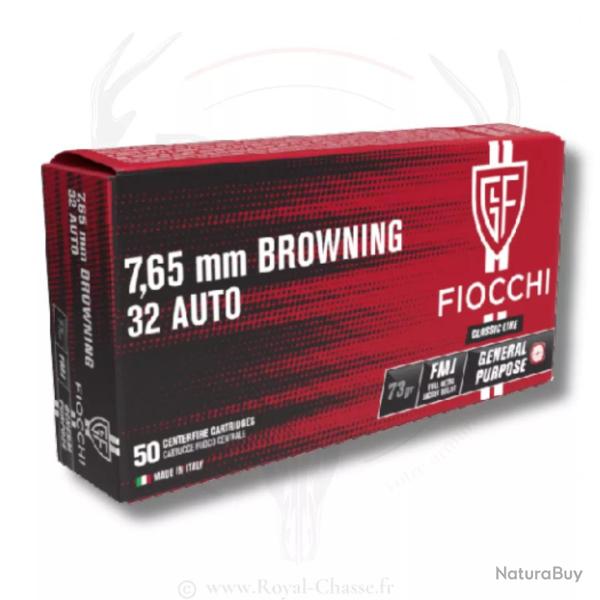 50 balles Cal.32 ACP 73grs FMJ FIOCCHI