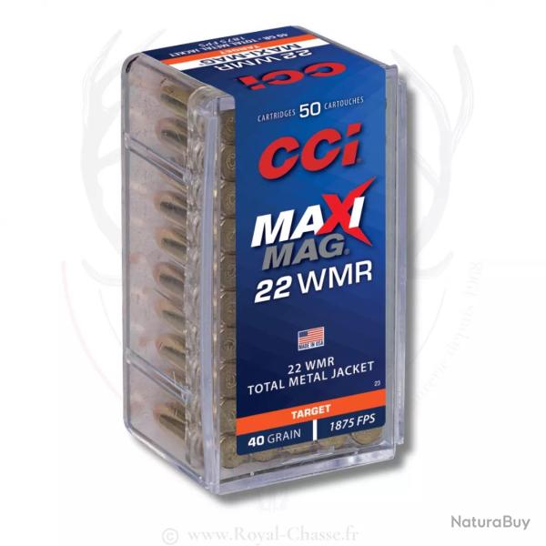 Boite de 50 balles CCI MAXI MAG Cal.22WMR TMJ 40Grs