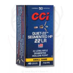 50 balles QUIET-22 SEGMENTED HP Cal. 22LR Cci