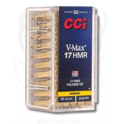 50 balles V-MAX Cal.17HMR 17Grs CCI