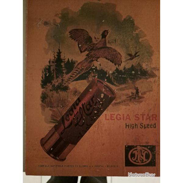 Ancienne publicit�e en carton pour les cartouches LEGIA STAR
