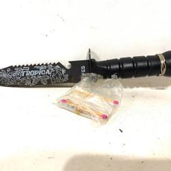 Ancien Couteau de Scout de survie Tactique de Combat Tropica FES